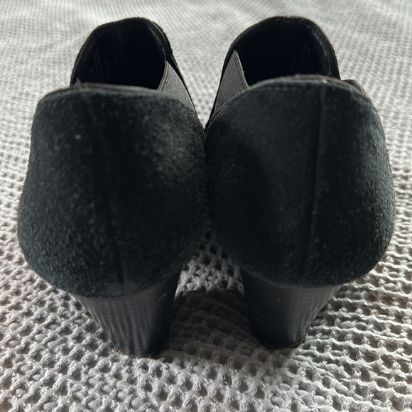 Nurture Black Suede Adarah Stack Heel Shooties – Size 7.5 | Slip-On Booties - Picture 3 of 6